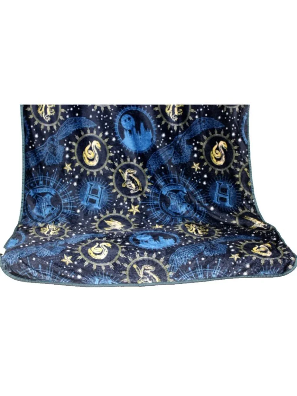 Wizarding World Harry Potter Fleece Blanket Throw Accent Sigils Blue Universal
